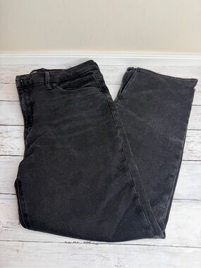 Good American Black Straight-Leg Jeans